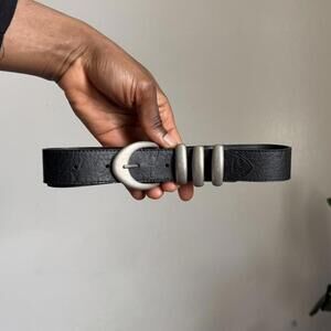 Vintage whimsygoth Matte Silver Triple Loop grunge Belt